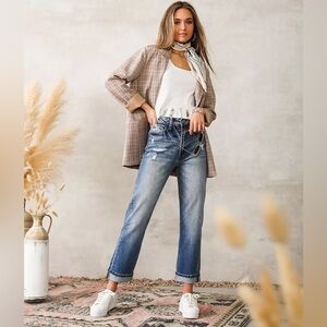 KanCan High Rise Denim Crop Jeans size 28